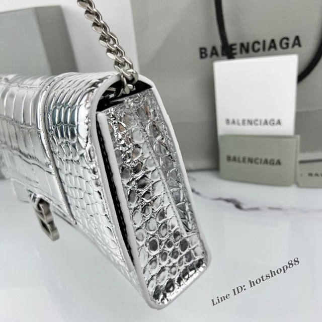 Balenciaga專櫃爆款鱷魚紋牛皮女包鏈條包 巴黎世家經典沙漏鏈條斜挎包 fyj1048